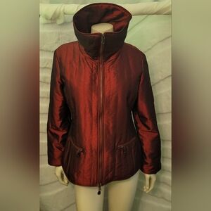 Spanner Red Duochrome Metallic Zippers Pockets Women's Size Large